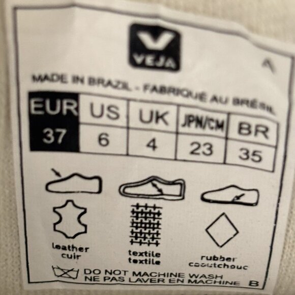 Veja V-12 Leather Extra White Burgundy & pink sneakers Sz 37 - Picture 6 of 8